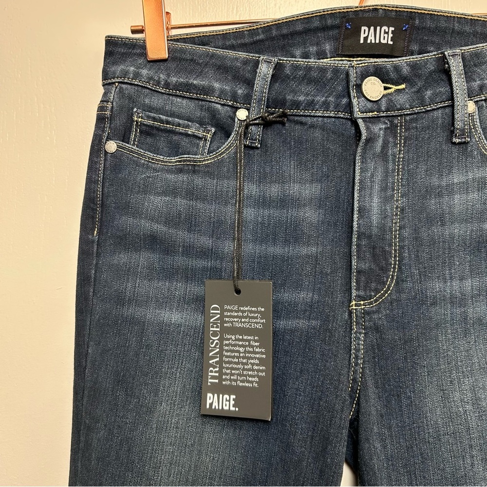 PAIGE Bell Canyon High Rise Flare Jeans Dark Wash Petite 29 NWT - Picture 2 of 8